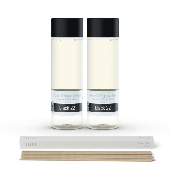 Janzen Home Fragrance Refill Black 22 2-pack Incl. Gratis Sticks - 2x200ml