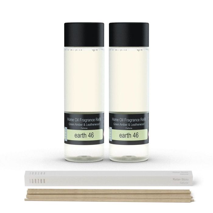 Janzen Home Fragrance Refill Earth 46 2-pack Incl. Gratis Sticks - 2x200ml