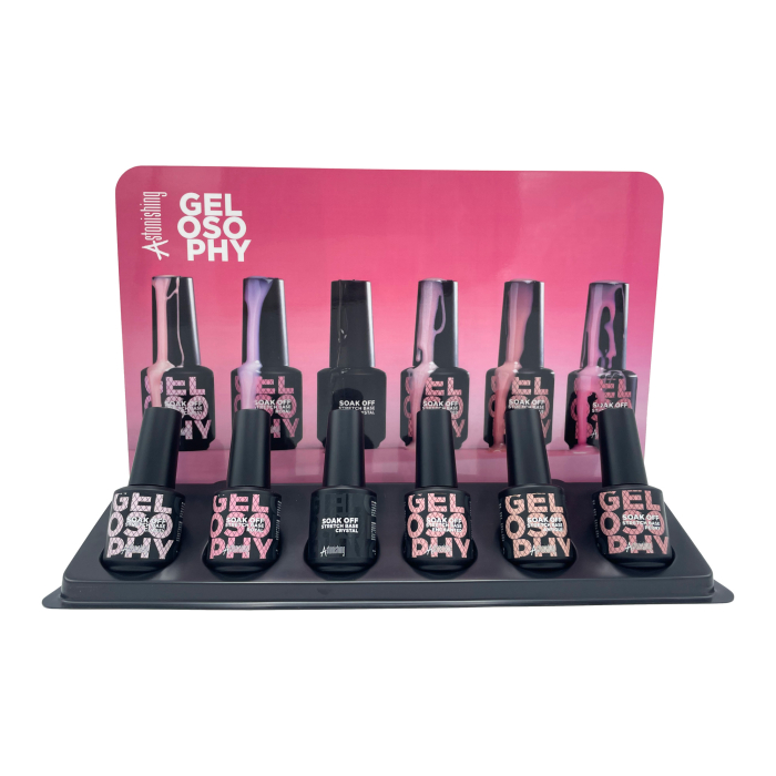 Astonishing Gelosophy Soak Off Stretch Base Display - 6 stk